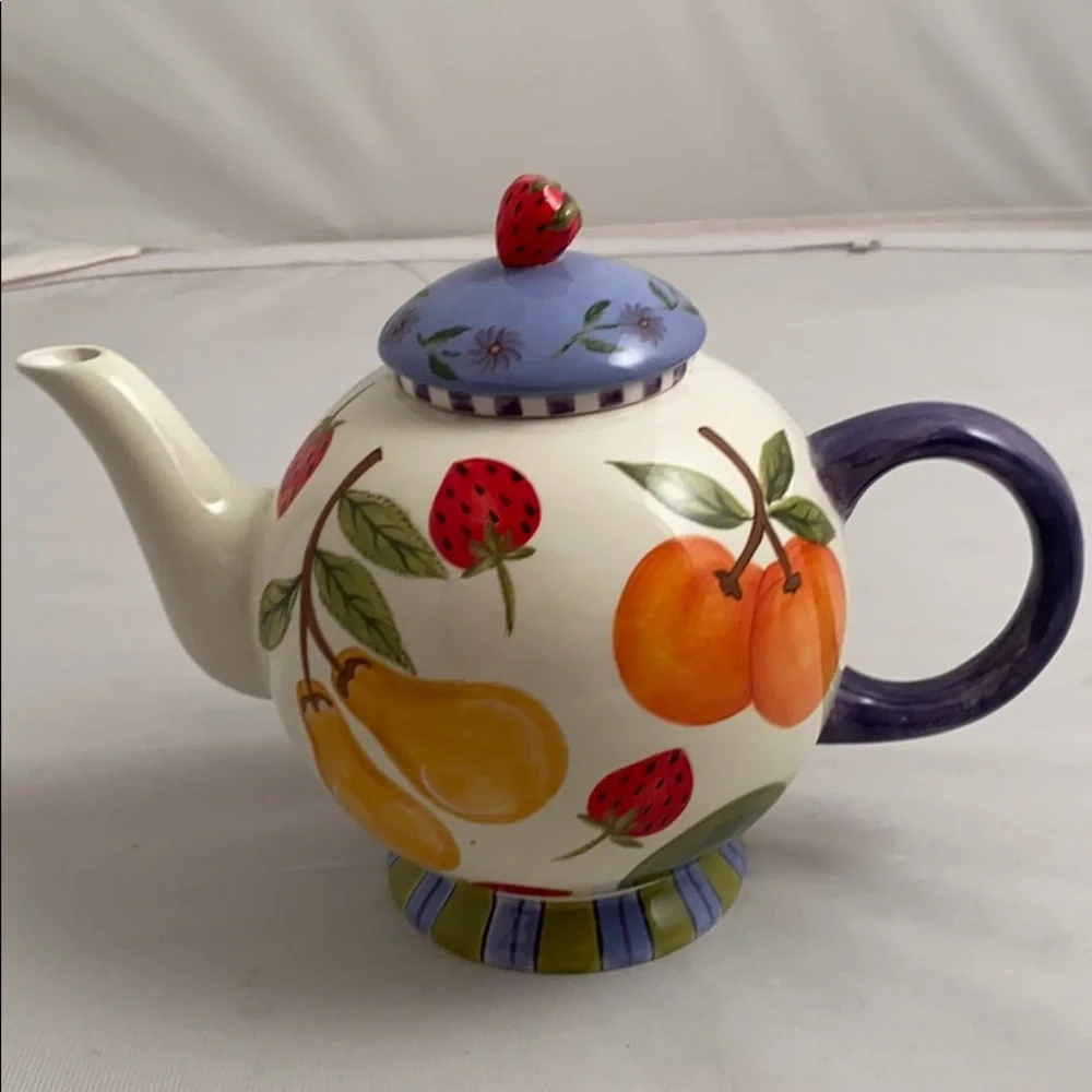 Zrike Fruit Medley multicolor ceramic tea pot
